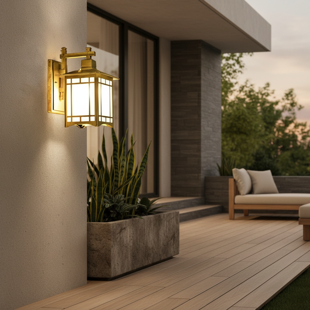 Black Solar Die-Cast Aluminium Outdoor Wall Sconce — Bronze Glass Shade