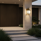 Black Solar Die-Cast Aluminium Outdoor Wall Sconce — Bronze Glass Shade