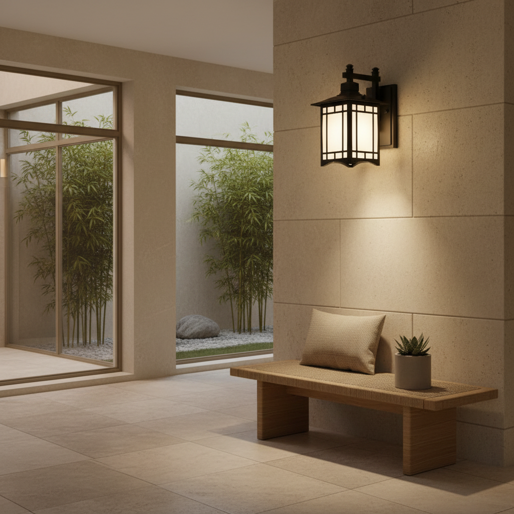 Black Solar Die-Cast Aluminium Outdoor Wall Sconce — Bronze Glass Shade