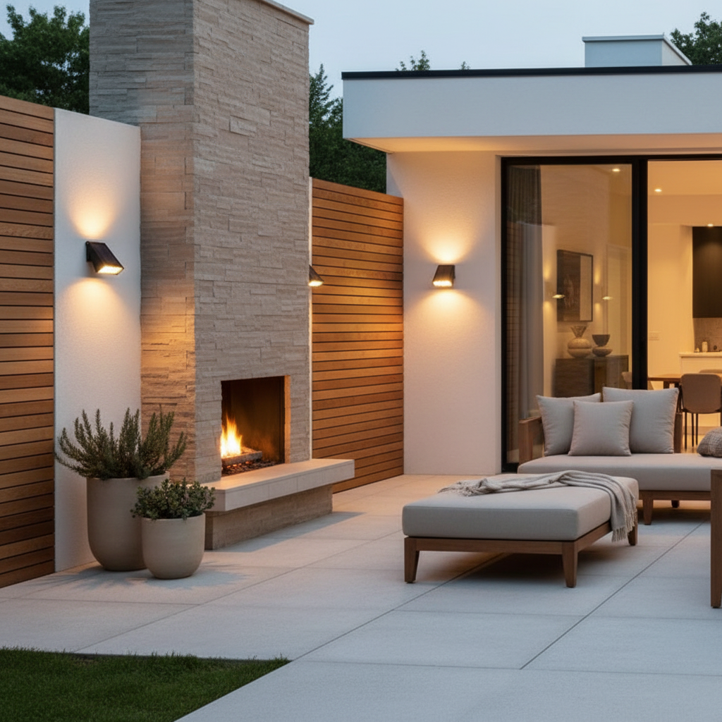 Black Solar Outdoor Wall Lantern — Adjustable Panel Warm White Garden