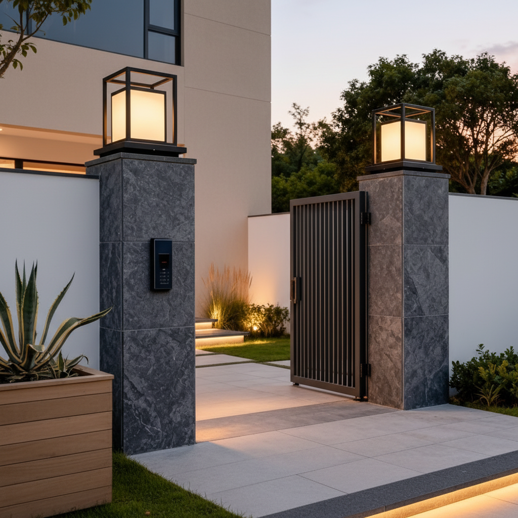 Black Solar Outdoor Wall Lantern — Dual Power Hardwired or Solar