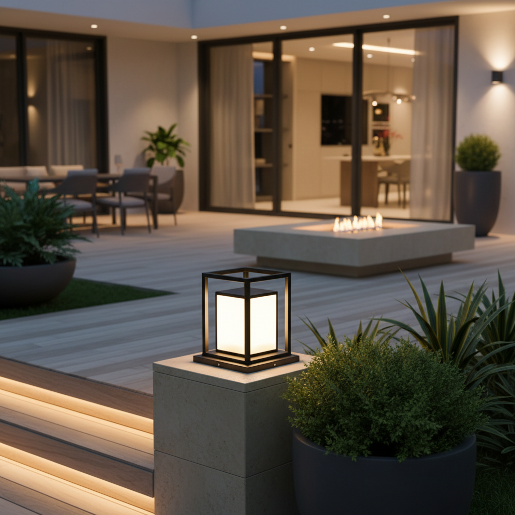 Black Solar Outdoor Wall Lantern — Dual Power Hardwired or Solar
