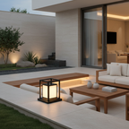 Black Solar Outdoor Wall Lantern — Dual Power Hardwired or Solar