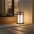 Black Solar Outdoor Wall Lantern — Dual Power Hardwired or Solar