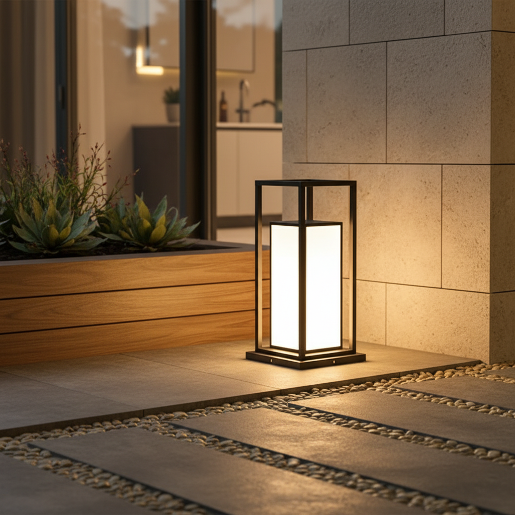 Black Solar Outdoor Wall Lantern — Dual Power Hardwired or Solar