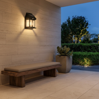 Black Solar Outdoor Wall Lantern — IP65 Eco Friendly Small Profile
