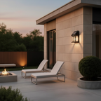 Black Solar Outdoor Wall Lantern — IP65 Eco Friendly Small Profile