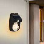 Black Solar Outdoor Wall Lantern — IP65 Eco Friendly Small Profile