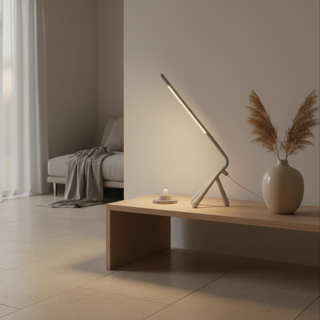 Black Three-Legged Dimmable Eye-Care Minimalist LED Bedroom Table Lamp