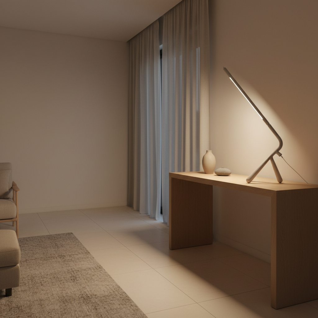Black Three-Legged Dimmable Eye-Care Minimalist LED Bedroom Table Lamp