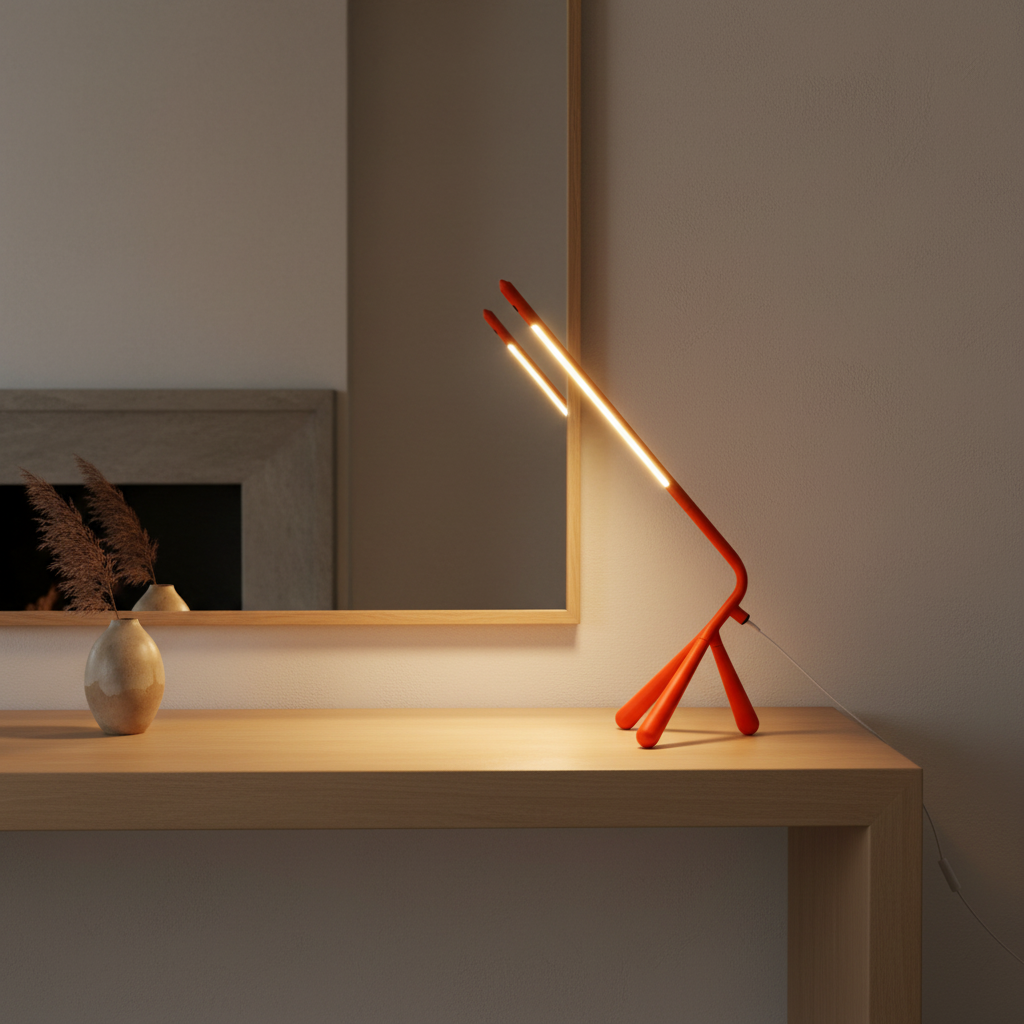 Black Three-Legged Dimmable Eye-Care Minimalist LED Bedroom Table Lamp
