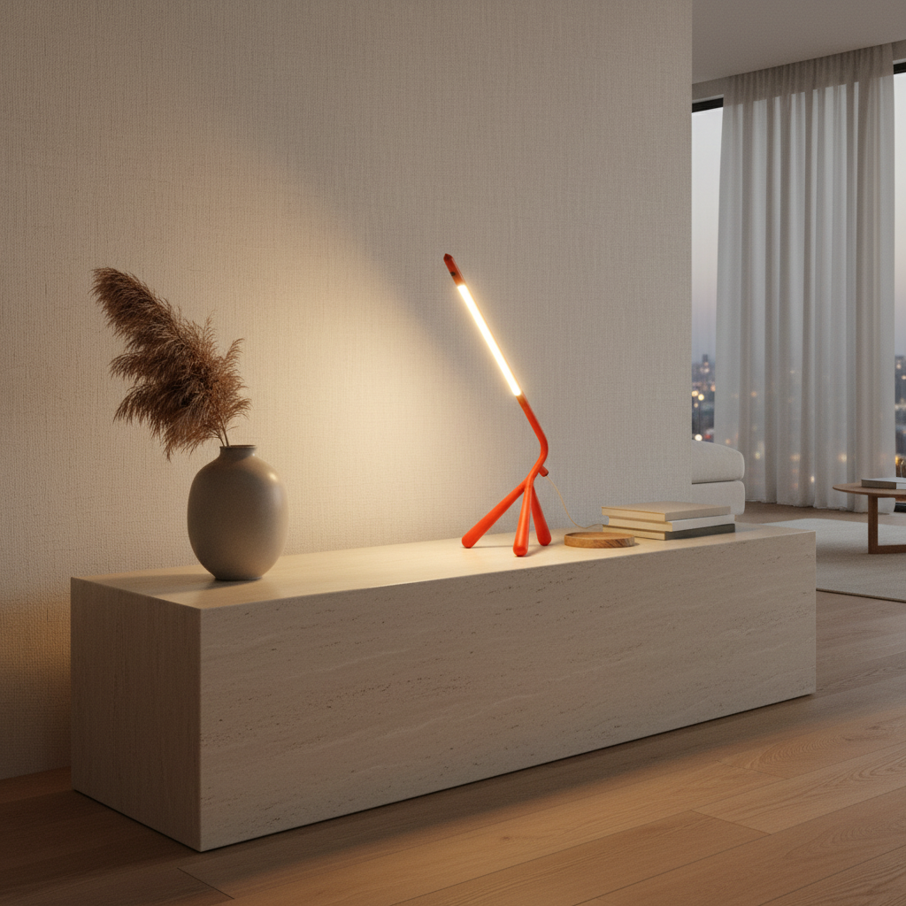 Black Three-Legged Dimmable Eye-Care Minimalist LED Bedroom Table Lamp