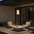 Black Waterproof Outdoor LED Pendant Light — Stainless Steel Modern Hanging