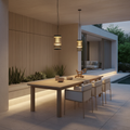 Black Waterproof Outdoor LED Pendant Light — Stainless Steel Modern Hanging