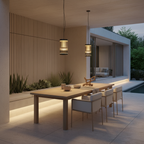 Black Waterproof Outdoor LED Pendant Light — Stainless Steel Modern Hanging