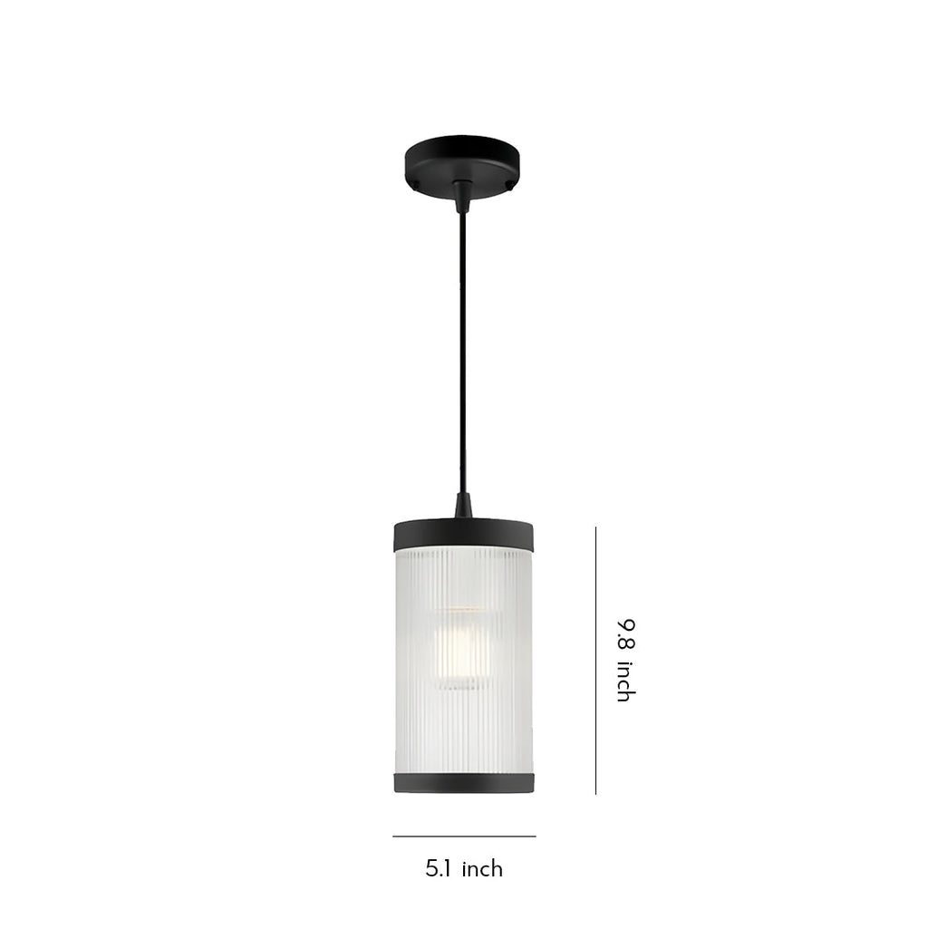 Black Waterproof Outdoor LED Pendant Light — Stainless Steel Modern Hanging
