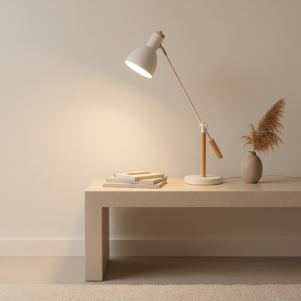 Black Wood Metal Nordic Adjustable Reading LED Desk Lamp — Contemporary