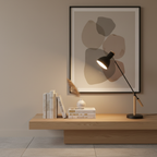 Black Wood Metal Nordic Adjustable Reading LED Desk Lamp — Contemporary