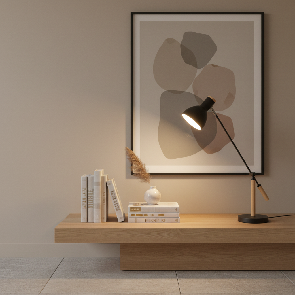 Black Wood Metal Nordic Adjustable Reading LED Desk Lamp — Contemporary