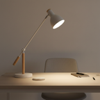 Black Wood Metal Nordic Adjustable Reading LED Desk Lamp — Contemporary