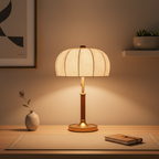 Bronze Brass Dome E14 Fabric Shade Pull Chain Vintage Bedside Table Lamp