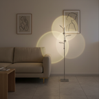 Chrome 3-Light Multi-Directional Adjustable Neutral White LED Floor Lamp
