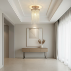 Chrome Nordic Farmhouse Artistic LED Flush Mount Ceiling Light — Modern