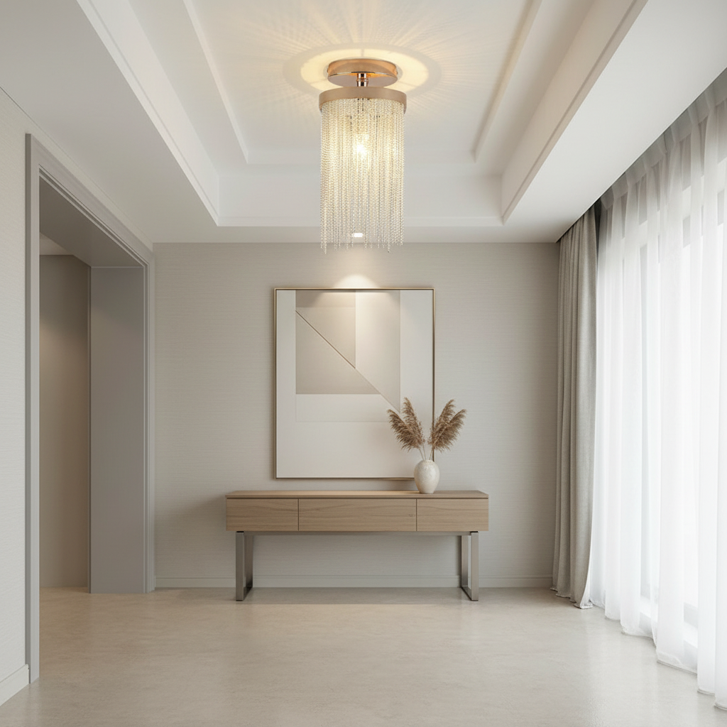 Chrome Nordic Farmhouse Artistic LED Flush Mount Ceiling Light — Modern