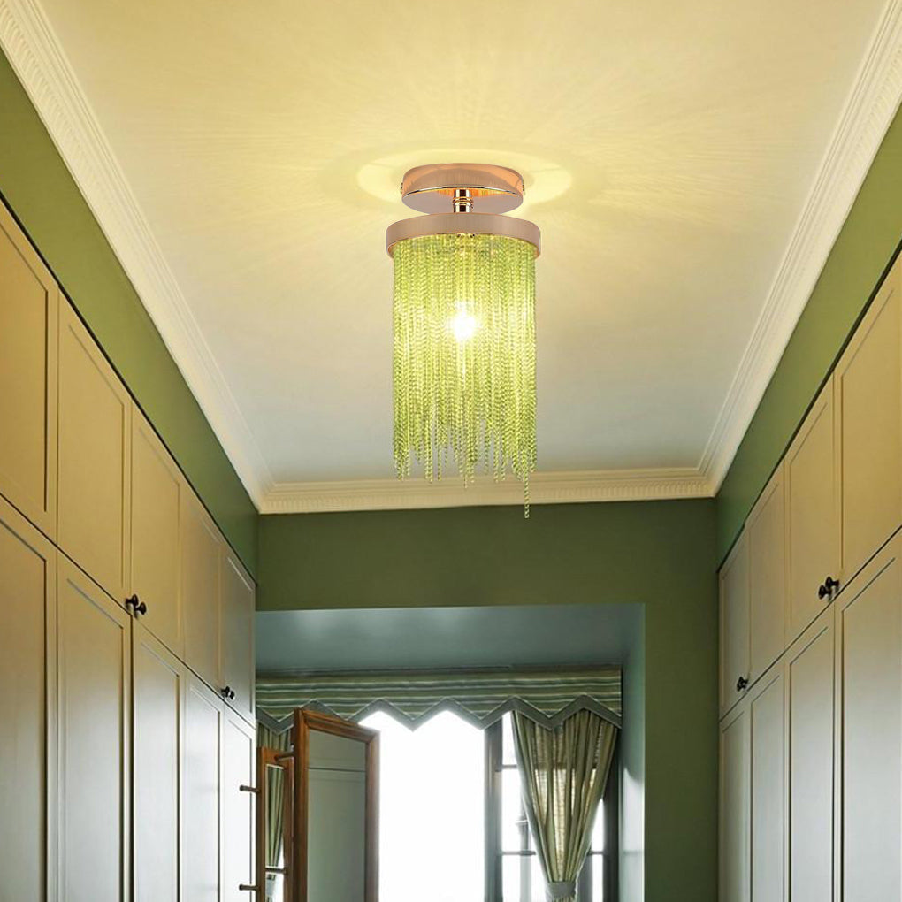 Chrome Nordic Farmhouse Artistic LED Flush Mount Ceiling Light — Modern