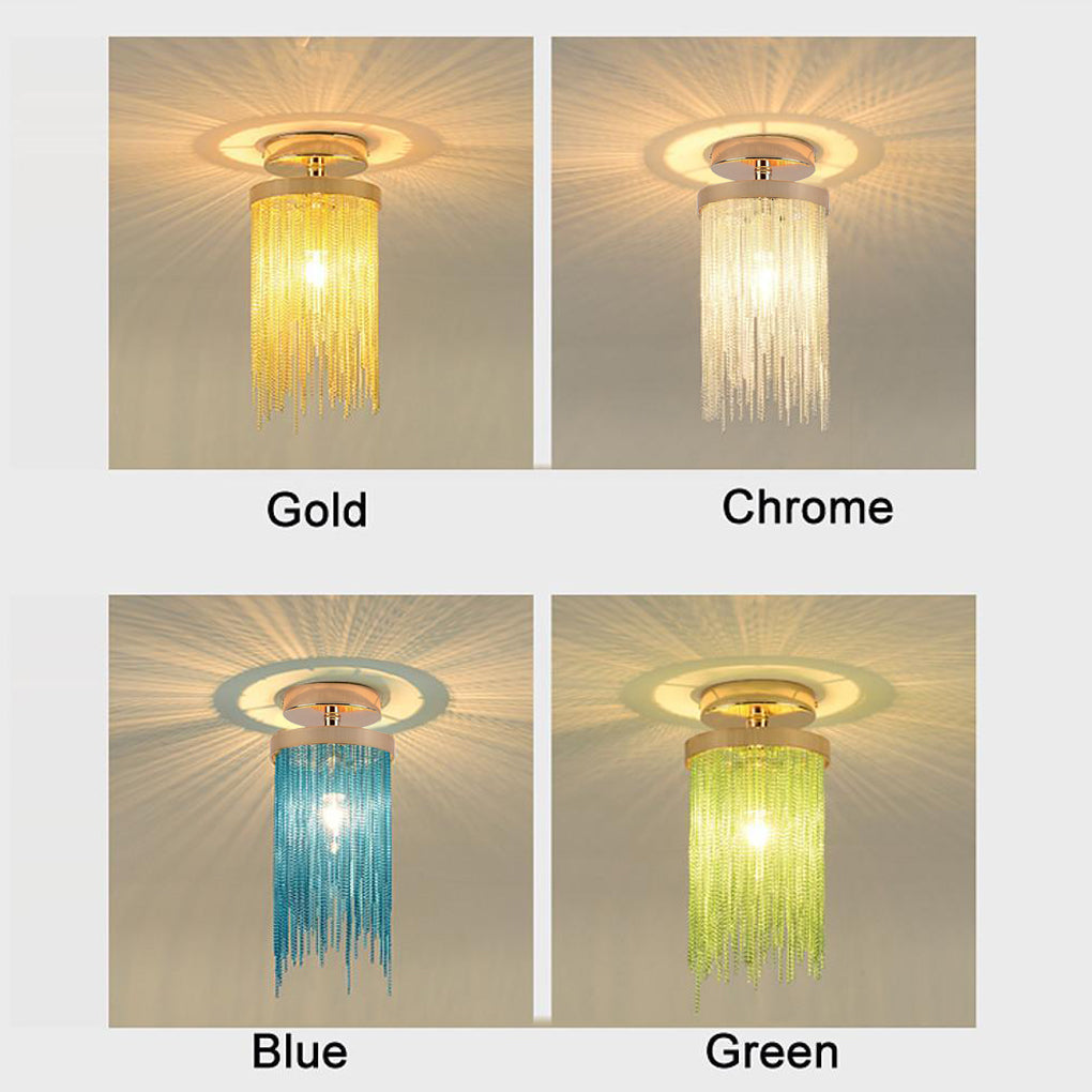 Chrome Nordic Farmhouse Artistic LED Flush Mount Ceiling Light — Modern