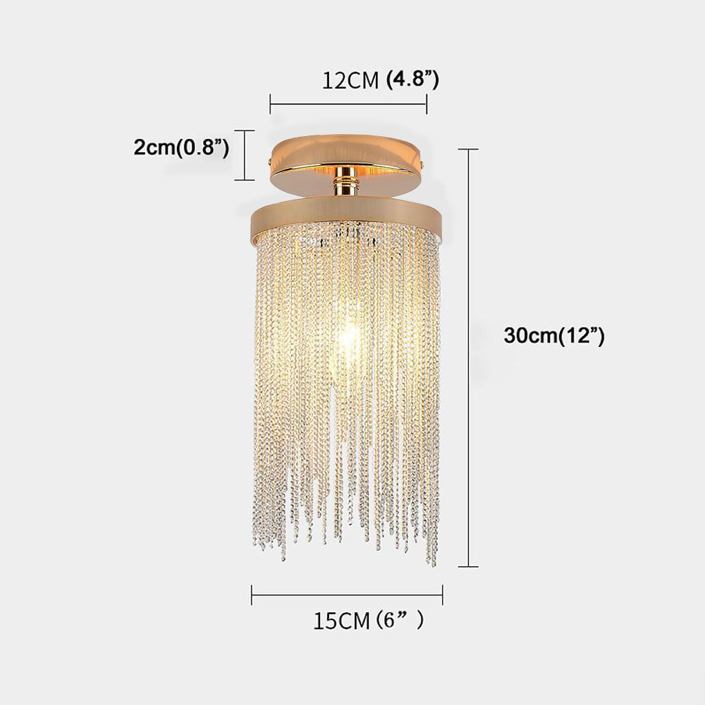 Chrome Nordic Farmhouse Artistic LED Flush Mount Ceiling Light — Modern
