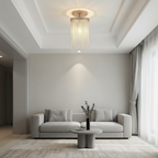 Chrome Nordic Farmhouse Artistic LED Flush Mount Ceiling Light — Modern