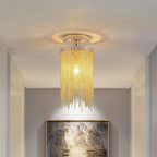 Chrome Nordic Farmhouse Artistic LED Flush Mount Ceiling Light — Modern