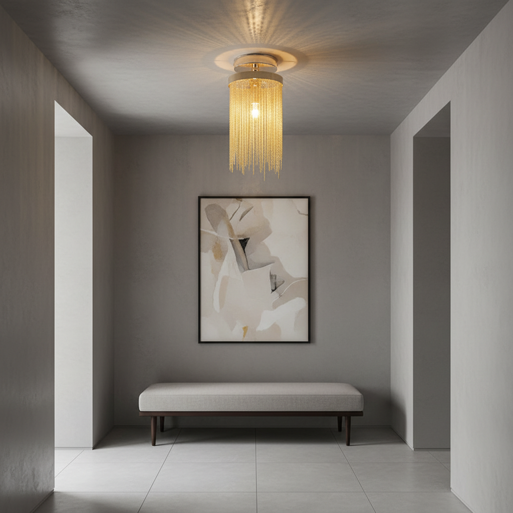 Chrome Nordic Farmhouse Artistic LED Flush Mount Ceiling Light — Modern