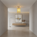 Chrome Nordic Farmhouse Artistic LED Flush Mount Ceiling Light — Modern