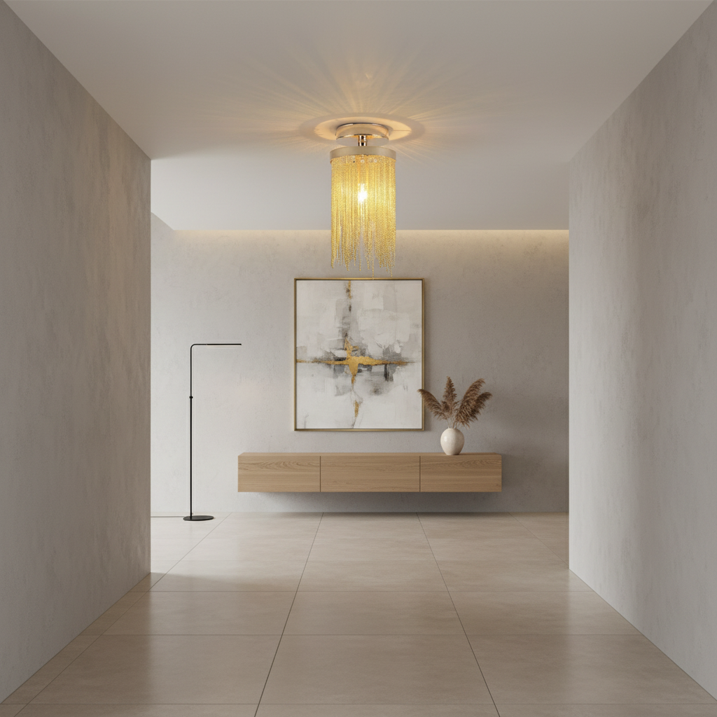 Chrome Nordic Farmhouse Artistic LED Flush Mount Ceiling Light — Modern
