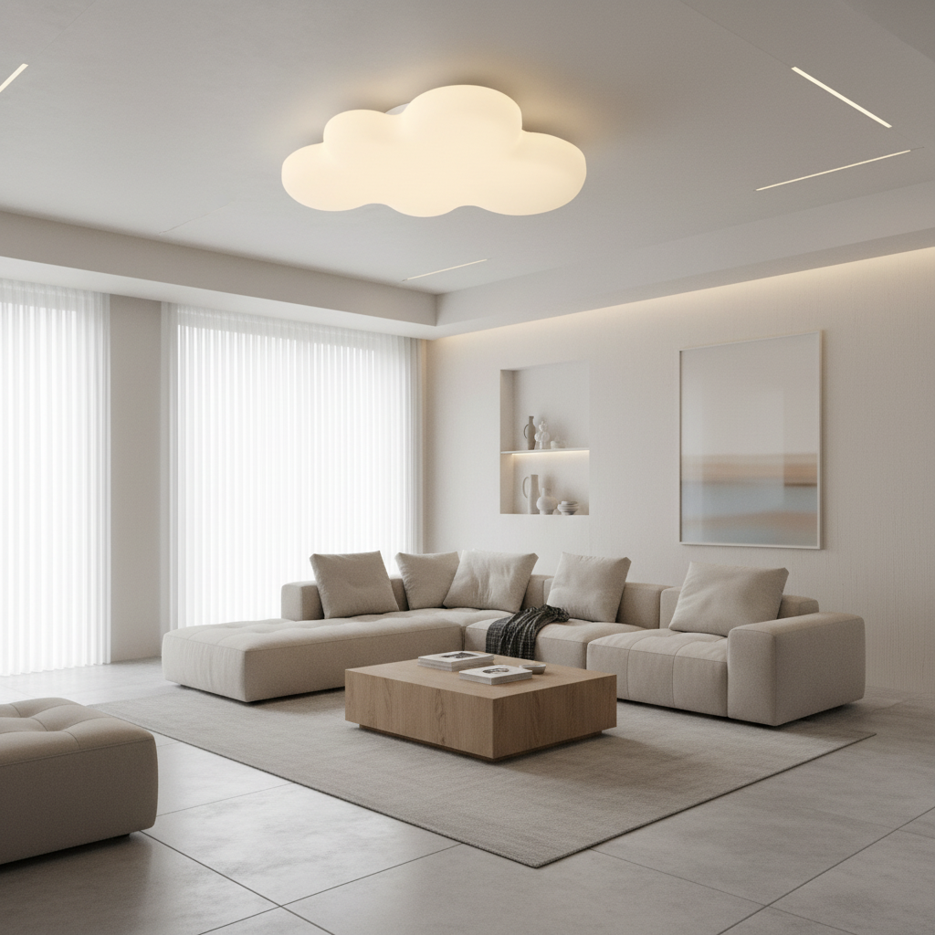 Cloud Design Eye Care LED Flush Mount Ceiling Light — Children's Room