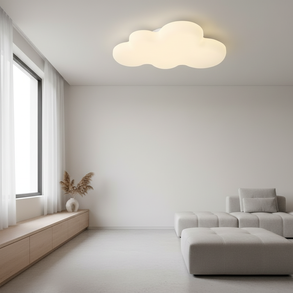 Cloud Design Eye Care LED Flush Mount Ceiling Light — Children's Room