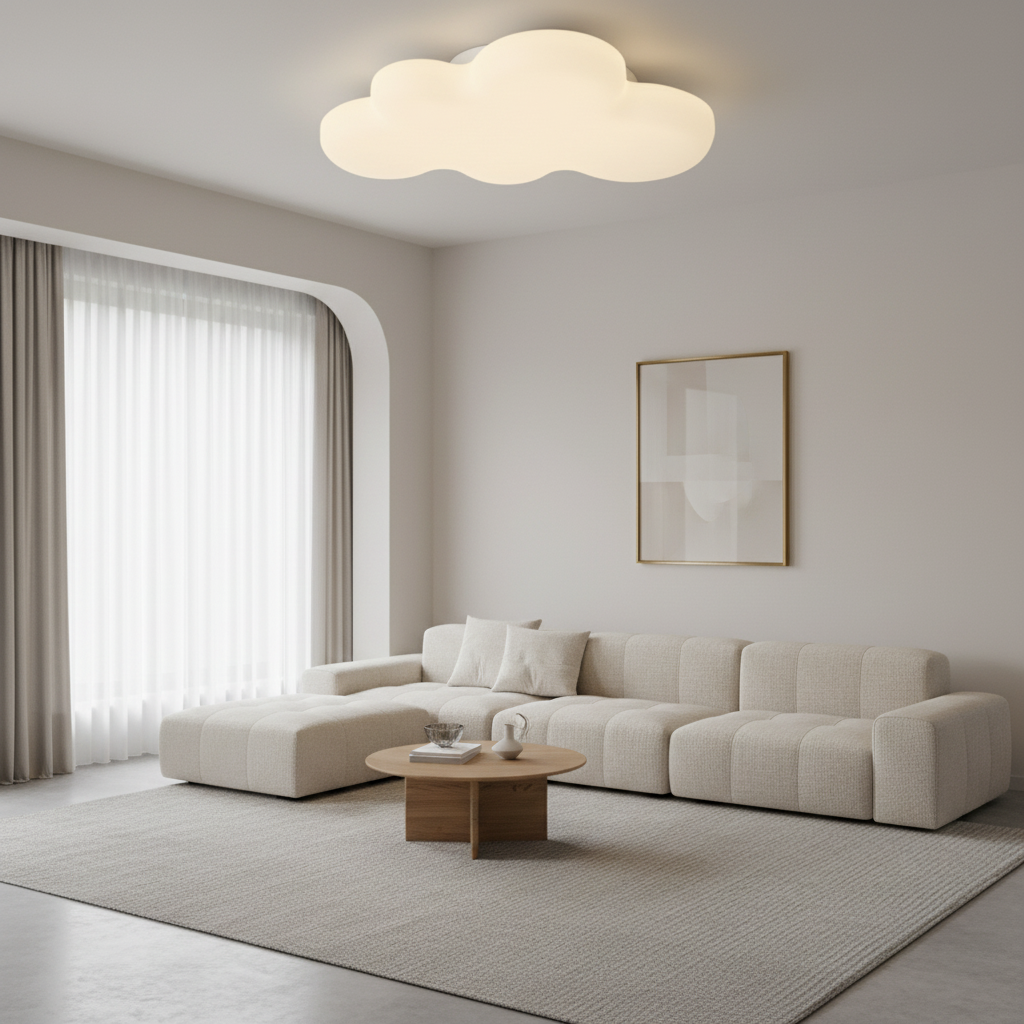 Cloud Design Eye Care LED Flush Mount Ceiling Light — Children's Room