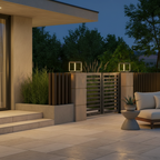 Concrete Effect Solar Garden Pillar Light — IP54 Acrylic Shade Modern