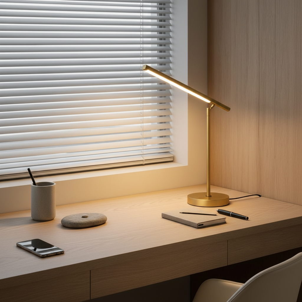 Copper Acrylic Shade Adjustable Contemporary Workspace LED Desk Lamp