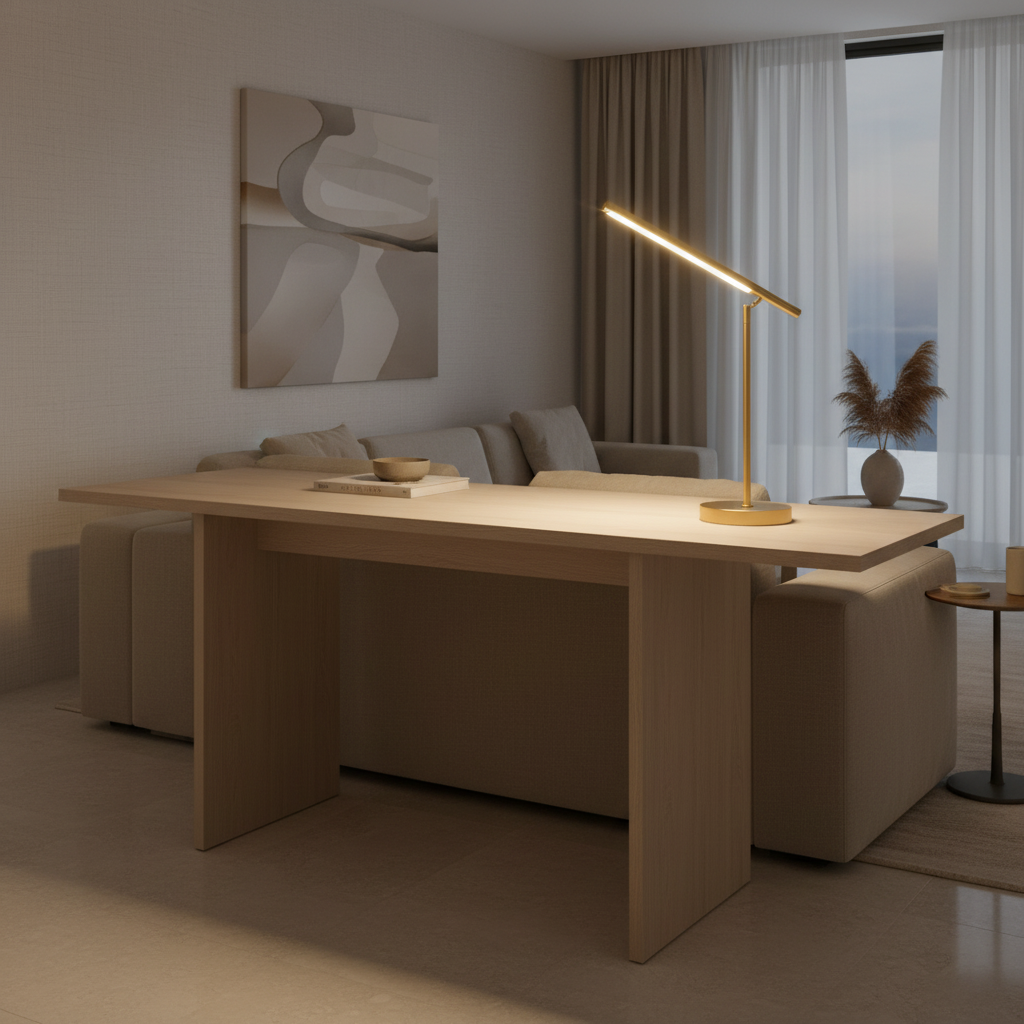 Copper Acrylic Shade Adjustable Contemporary Workspace LED Desk Lamp