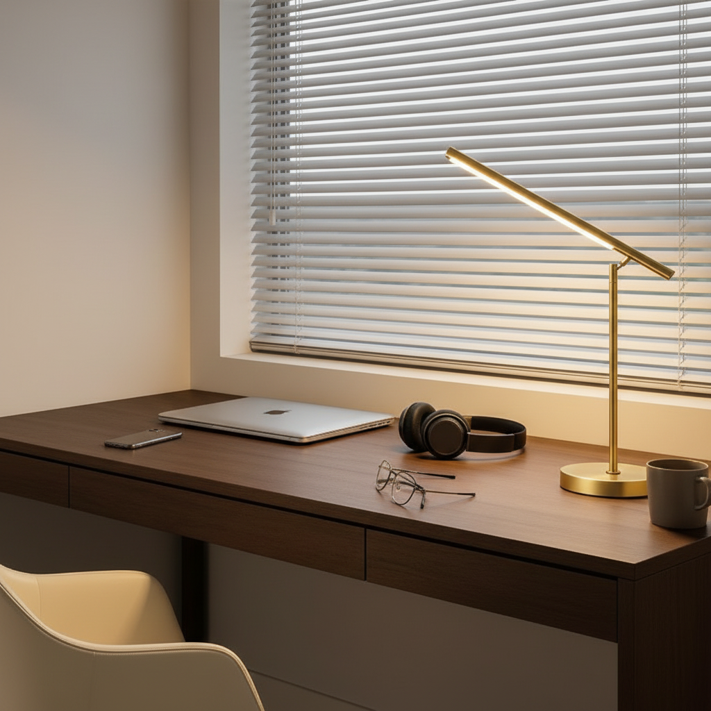 Copper Acrylic Shade Adjustable Contemporary Workspace LED Desk Lamp