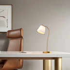 Luminara | Elegant Modern Gooseneck Desk Lamp with Fabric Shade 0