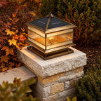 Elegant Solar Garden Lights | Retro Copper Pillar Light with Dual Power Options | Perfect for Outdoor Ambiance 1