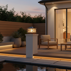 Copper Retro Solar Garden Pillar Light — Waterproof Fence Post Lamp