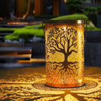 TreeGlow | Charming Vintage Solar Lantern with Tree of Life Design 4