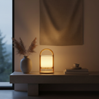Cordless Dimmable Battery Table Lamp — Linen Shade Indoor Decorative