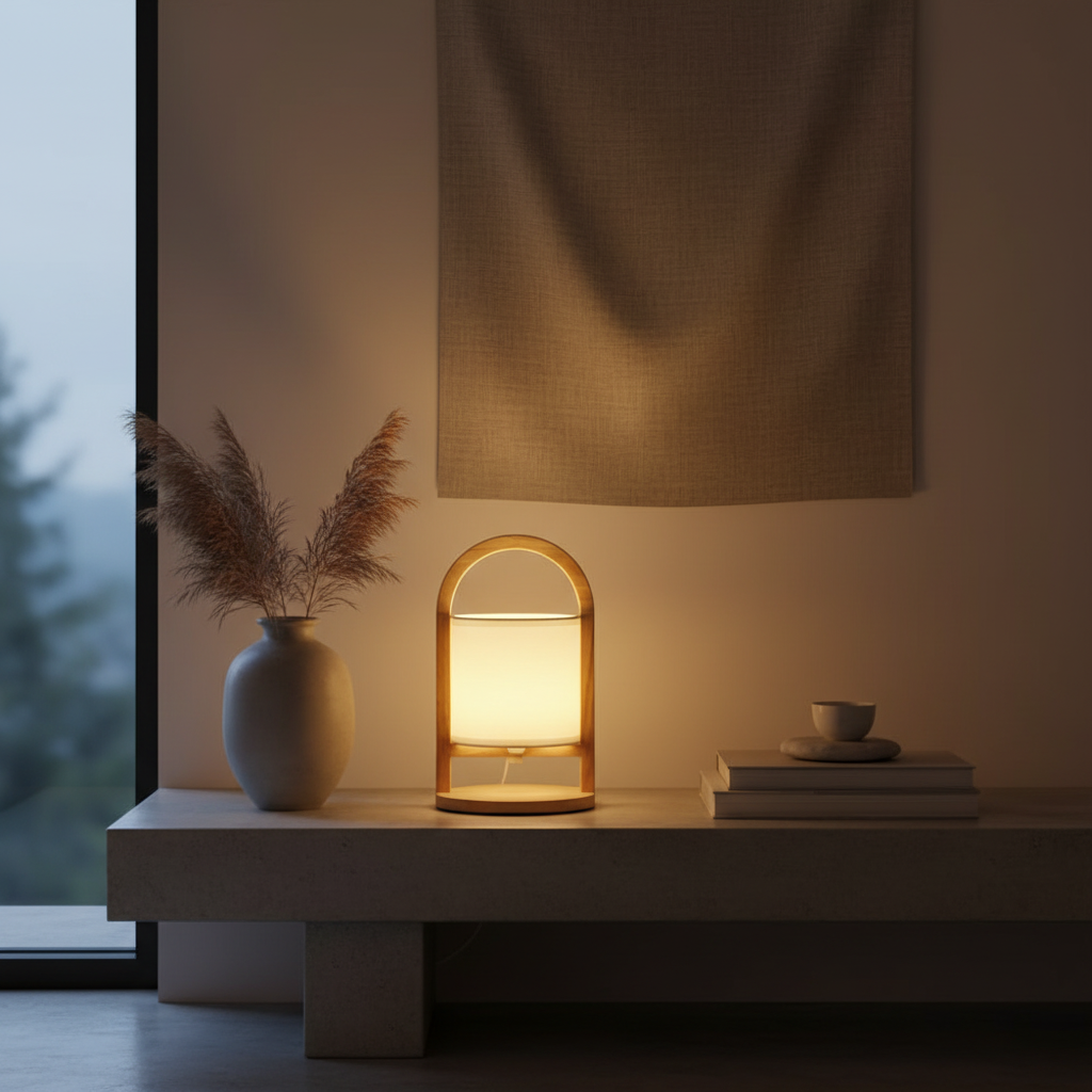 Cordless Dimmable Battery Table Lamp — Linen Shade Indoor Decorative