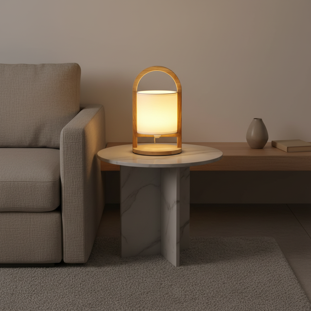 Cordless Dimmable Battery Table Lamp — Linen Shade Indoor Decorative